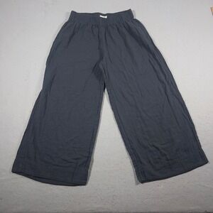 Pact Organic Cotton Wide Leg Crop Pants Womens LargeL Lounge Casual Comfy Costal
